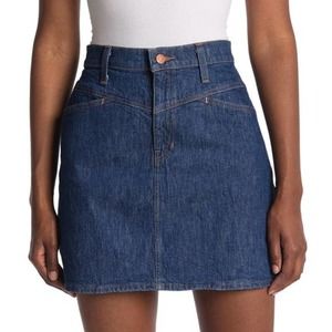 NWOT Madewell Novelty Yoke Denim Stretch A-Line Mini Skirt Size 31